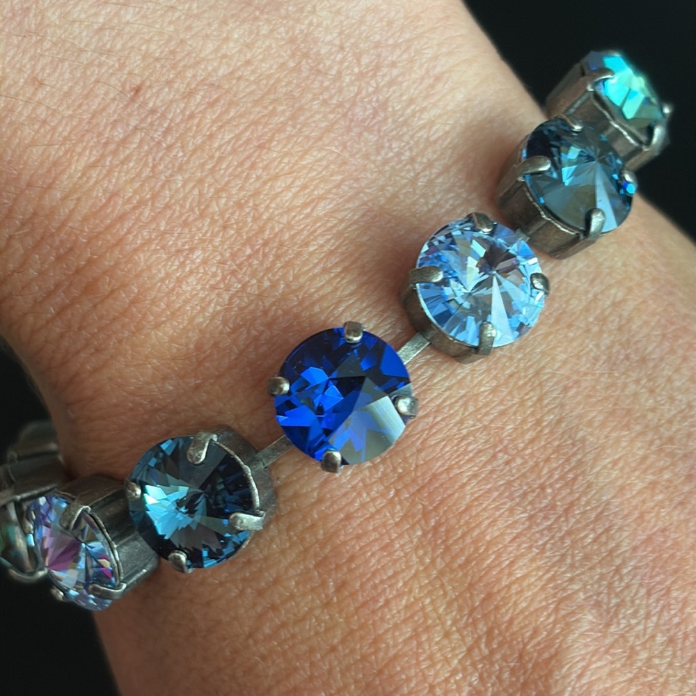 Sabika rivoli austrian Crystal bracelet multi color blue silver toned